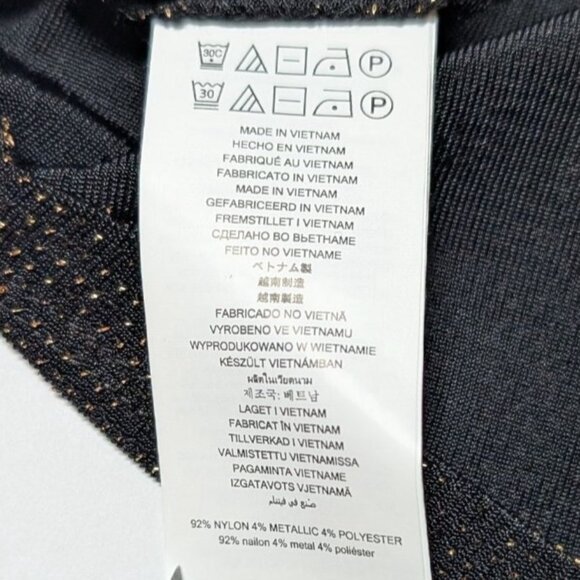 Michael Kors Metallic Tiered Dress NWT Size 3X Glam NYE Party Black Gold - Picture 7 of 9